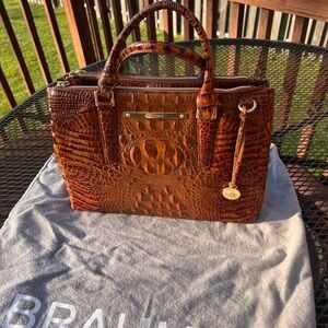 Brahmin Large Lincoln Satchel TOASTED ALMOND